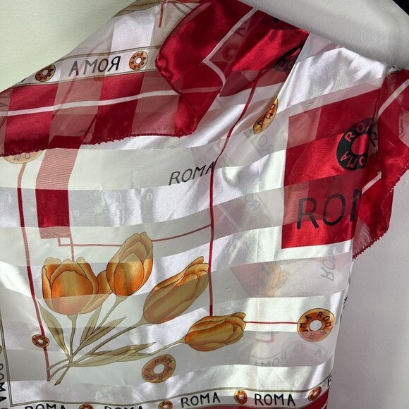 Red and gold Roma sheer scarf‎ - Picture 4 of 5